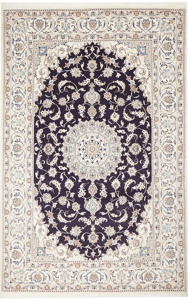 Nain Tappeto 300x200 Blu (Iran) Annodato A Mano