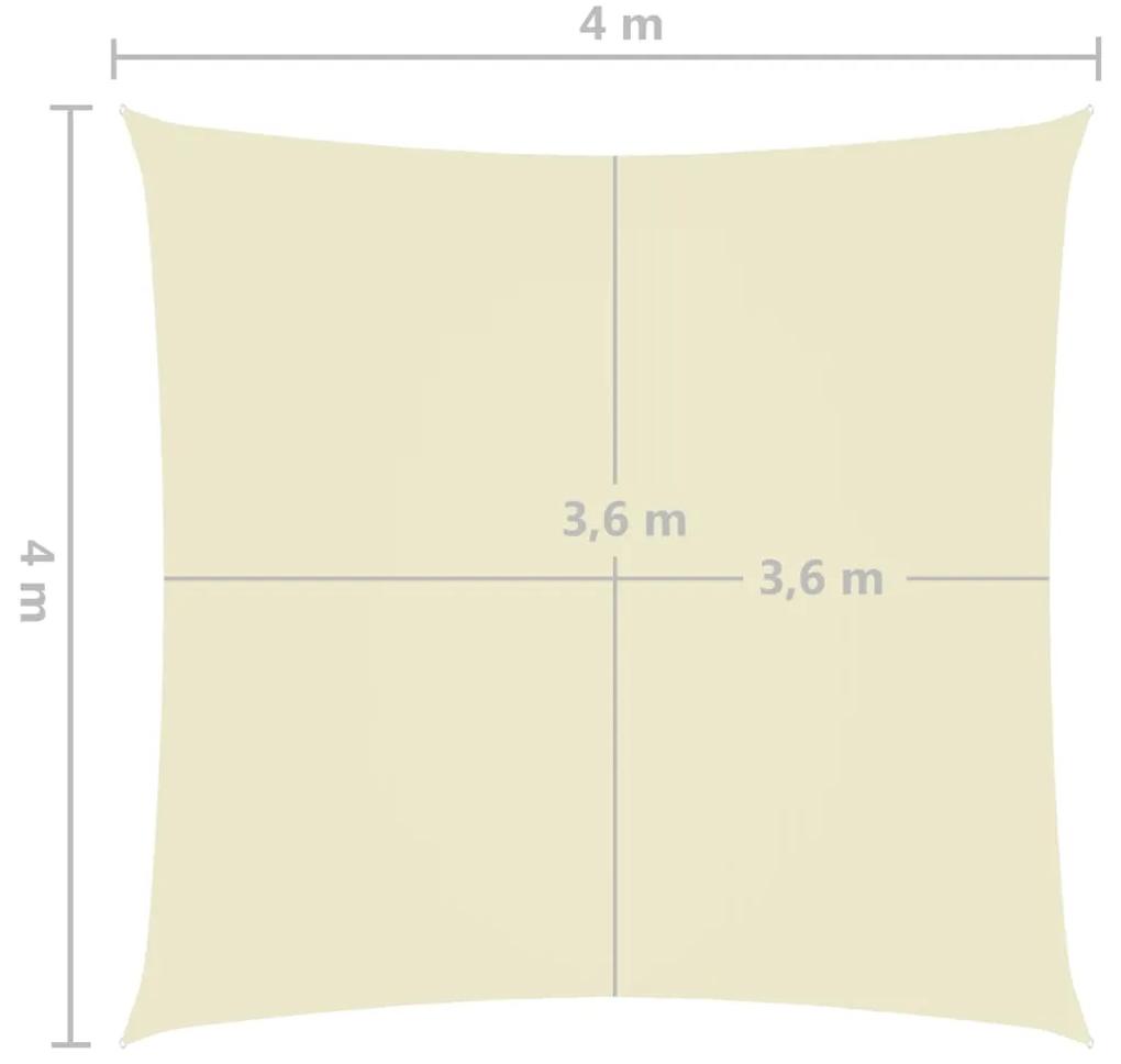 Vela Parasole in Tela Oxford Quadrata 4x4 m Crema