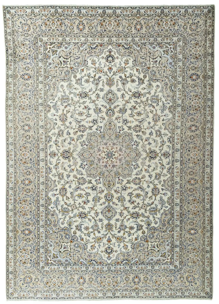 Kashan Tappeto 250 x 350 Beige (Iran) Annodato A Mano