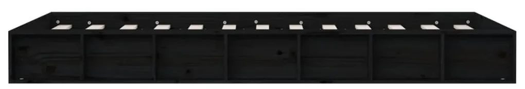 Giroletto nero 135x190 cm 4ft6 double in legno massello