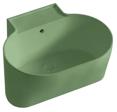 Lavabo da appoggio Tina ovale in ceramica L 60 x H 35 x P 50 cm verde opaco