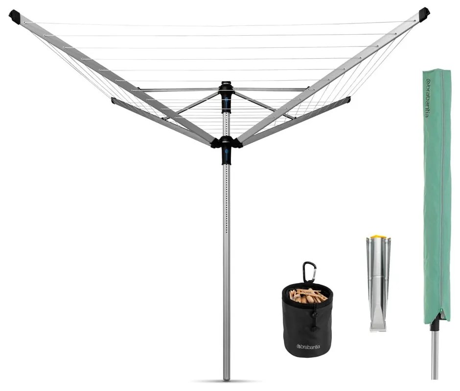 Stendino da giardino argentato 50 m Lift-o-Matic Advance – Brabantia