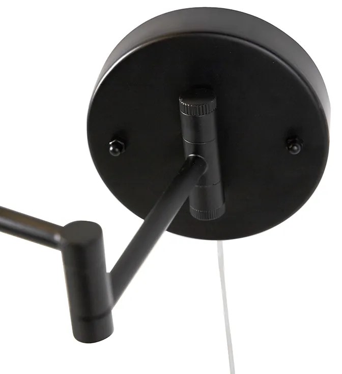 Specchio da parete di design nero con LED regolabile IP44 con tirante - Vicino