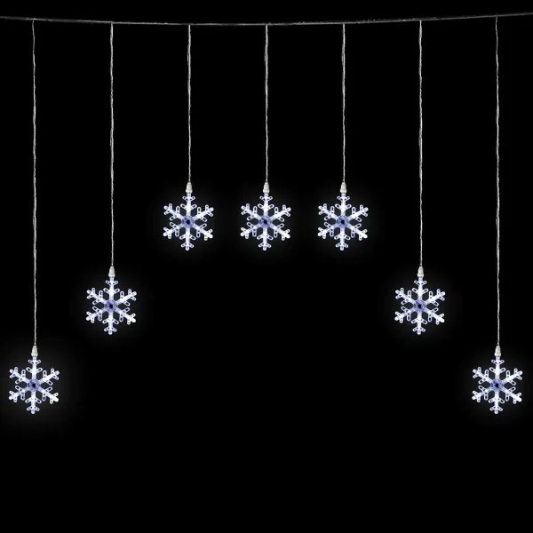 Aigostar - Catena luminosa natalizia LED per esterni 84xLED/230V 1,2x1m IP44 bianco freddo con fiocchi di neve