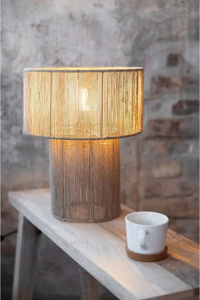 Lampada da tavolo in colore naturale con paralume in juta (altezza 38 cm) Soga - Markslöjd