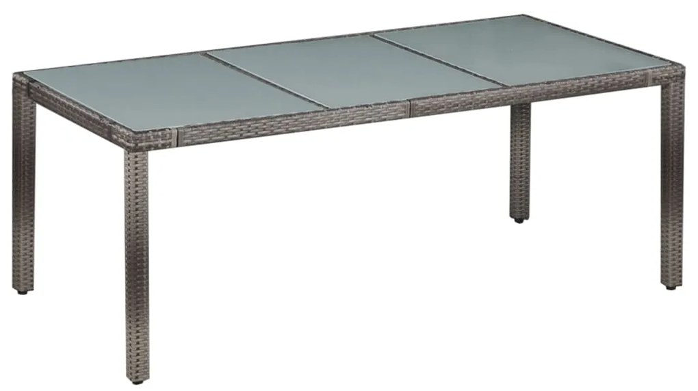 Set da pranzo da giardino 9 pz con cuscini in polyrattan grigio