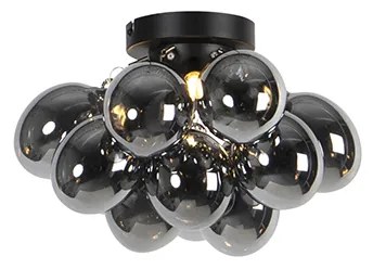 Plafoniera Smart Nera con Vetro Fumé 3 luci incl. Zigbee G9 - Uvas