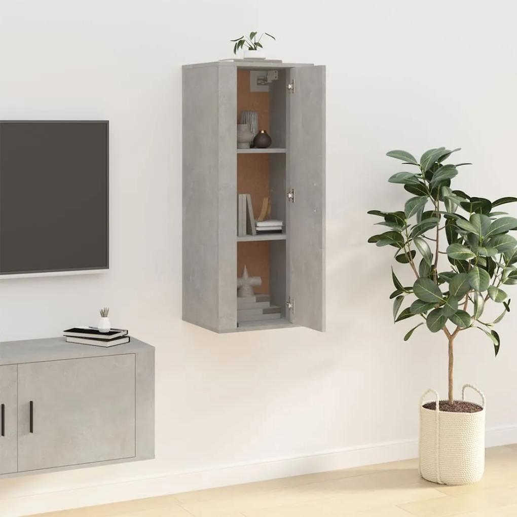 Mobile porta tv a parete grigio cemento 40x34,5x100 cm