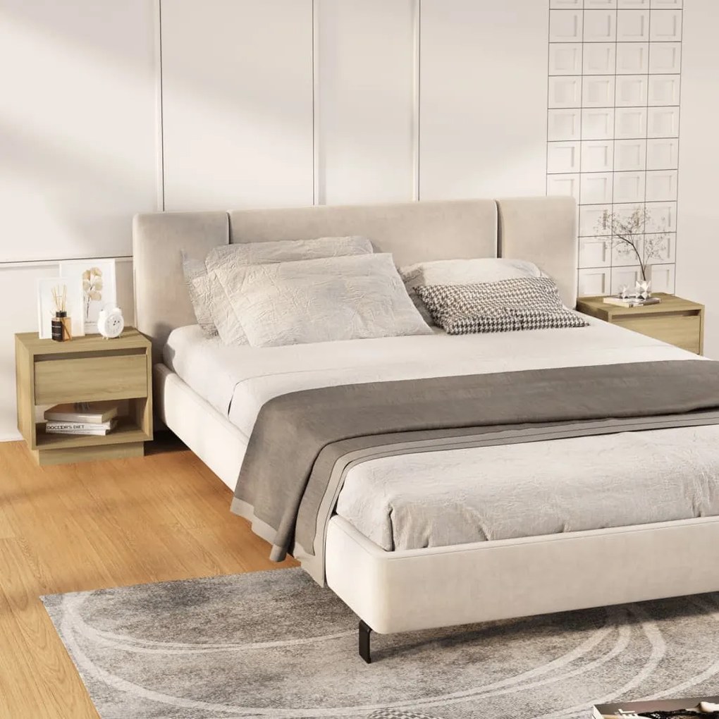 Comodini 2 Pz Rovere Sonoma 45x34x44 Cm İn Truciolato /