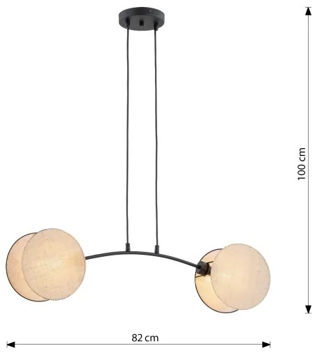 Lampadario a sospensione con filo MOTIF 2xE27/15W/230V beige