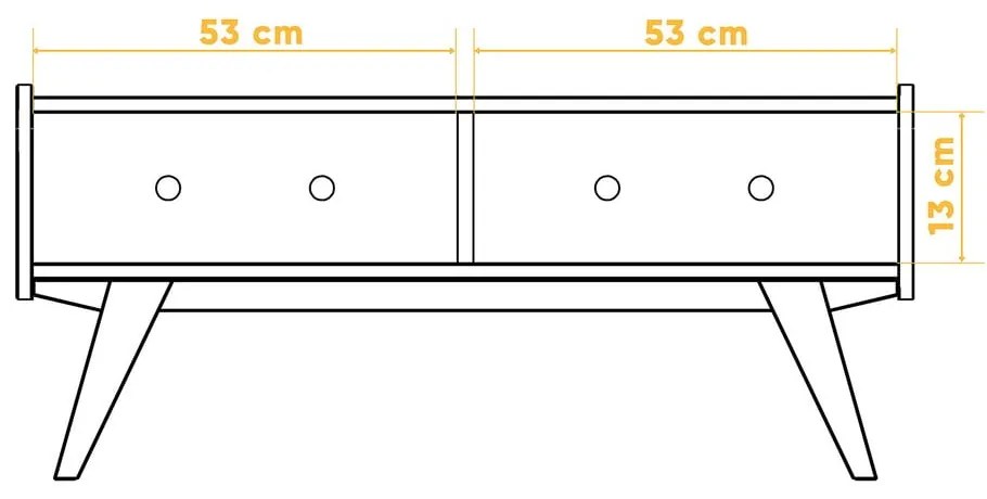Panca con vano portaoggetti in legno di quercia con seduta arancione Retro - The Beds