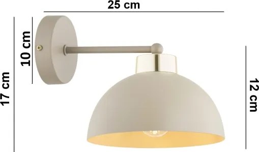 Brilagi - Lampada da parete MOON 1xE27/60W/230V beige/oro