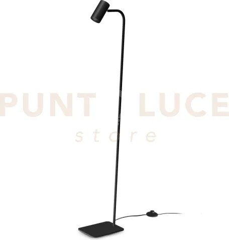 Ginger lampada da terra nera 1 luce attacco gu10 lampadina inclusa