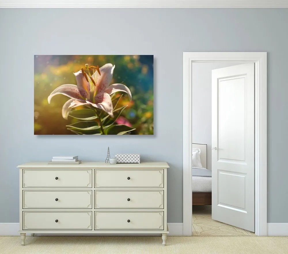 Quadro su tela – Splendido fiore con tocco retrò
