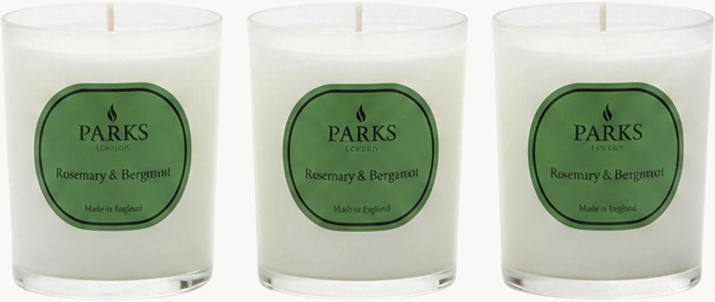 Set di 3 candele profumate fatte a mano Vintage Aromatherapy (rosmarino, bergamotto e lavanda)