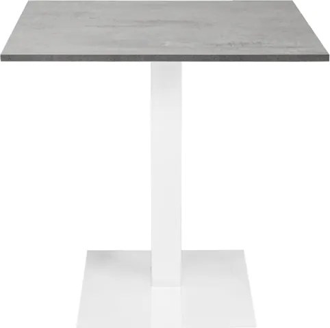 Tavolo bar ristorante 80x80 cm base bianca piano laminato Cemento H 75