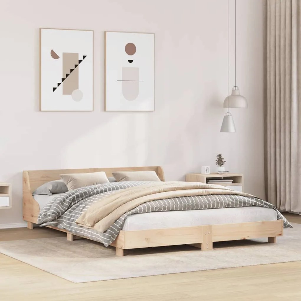 Letto senza materasso 140x190 cm in legno massello di pino