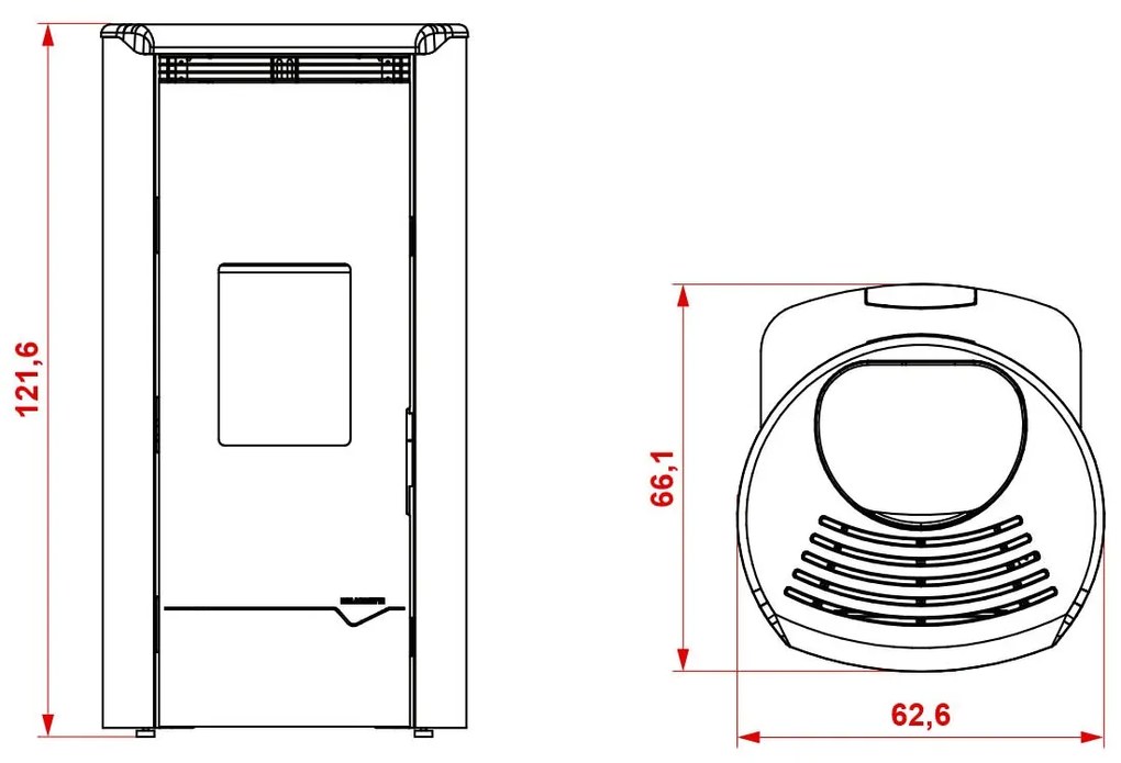 Stufa A Pellet ecofire ad acqua e aria 20kw Con Top In Ghisa e Acciaio Bianco Palazzetti Jackie Idro 20