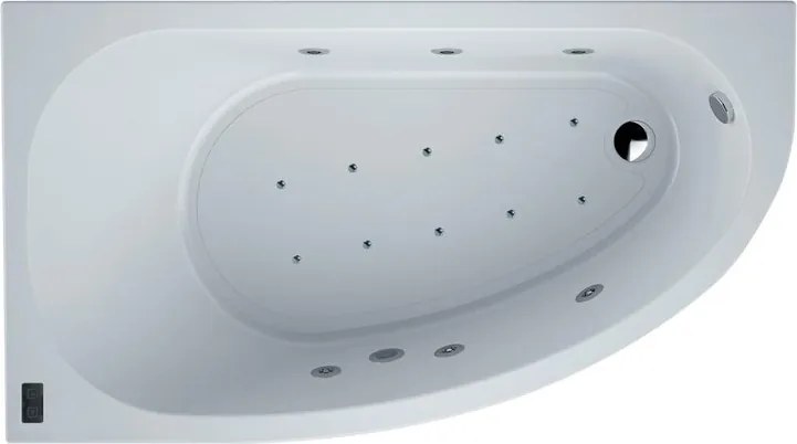 Vasca idromassaggio asimmetrica SANYCCES Tripoli Hidro air 90 x 160 cm bianco