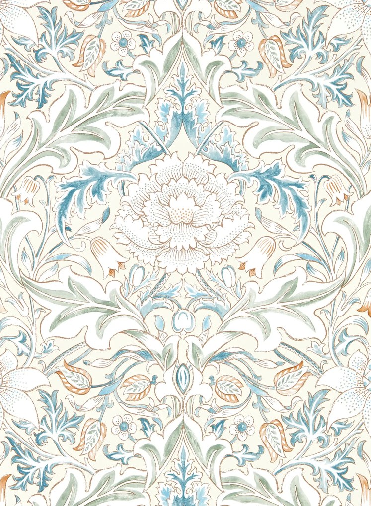 Morris & Co Carta da parati Simply Severn - Bayleaf/ Annatto