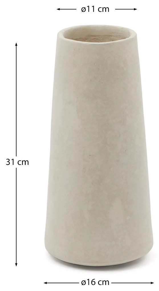 Kave Home - Vaso Silvara in cartapesta bianca 16 cm