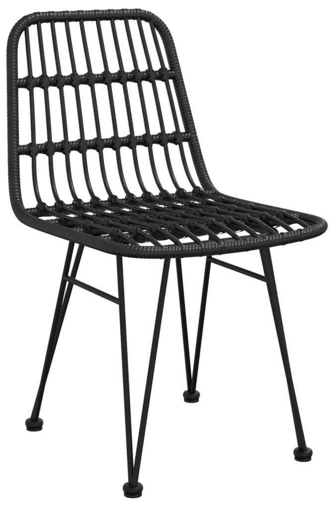 Sedie da giardino 2pz nere 48x62x84 cm rattan pe