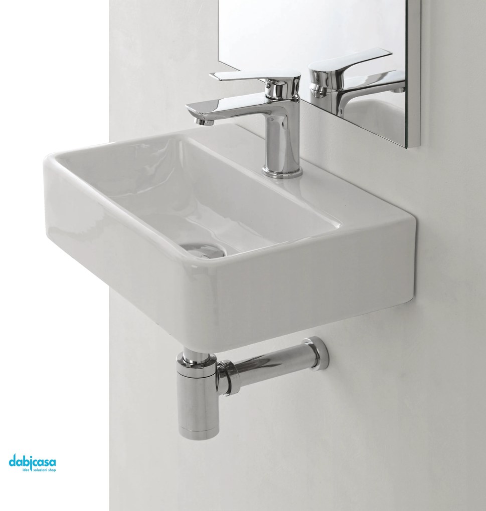 Lavabo D'Appoggio o Sospeso Da 40x29,5 Cm Bianco Lucido