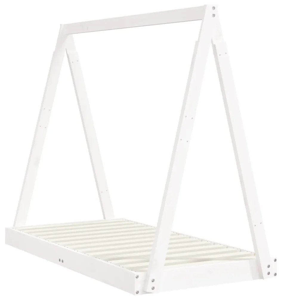 Giroletto per bambini bianco 70x140cm in legno massello di pino