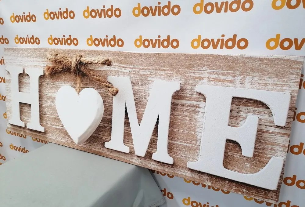 Quadro su tela – Con scritta Home in stile vintage