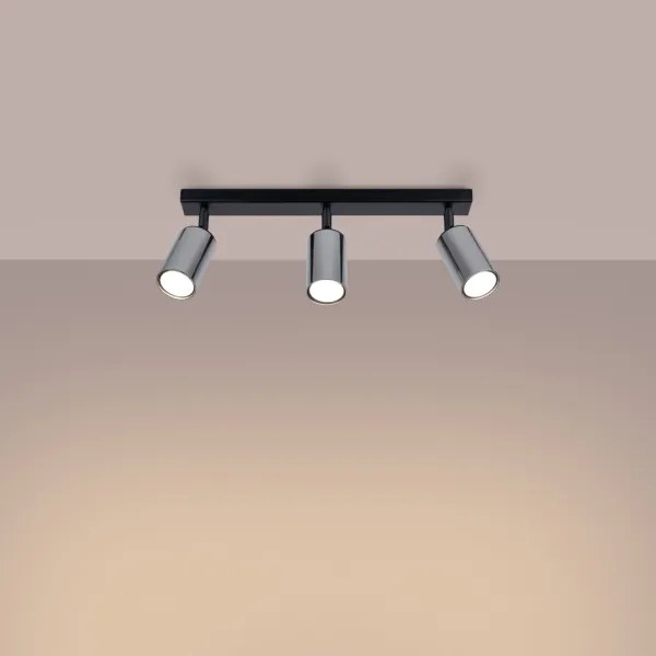 Sollux SL.1368 - Faretto WINX 3xGU10/10W/230V nero/cromo