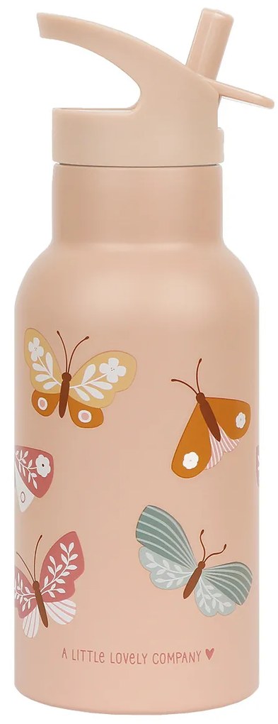 A Little Lovely Company - borraccia in acciaio inox, 350 ml - farfalle