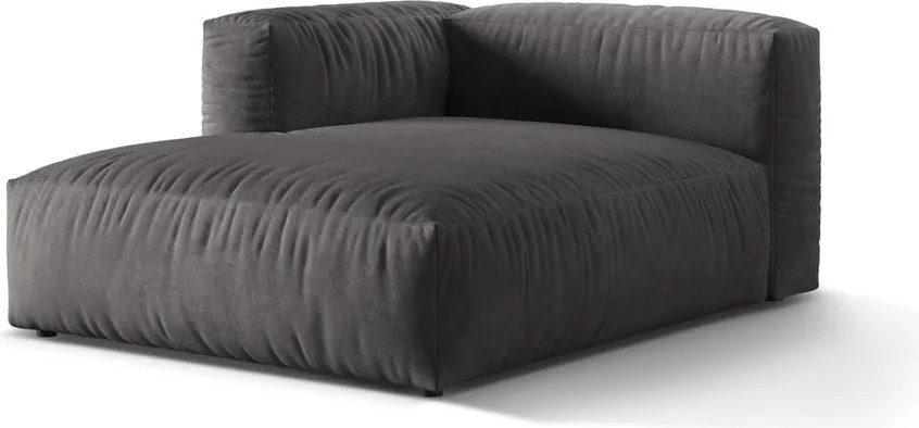 Parte divano componibile grigio (con penisola a sinistra) con rivestimento in velluto Martina – Micadoni