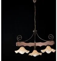 Lampadario Rustico Acacia Bronzo Noce 3 Luci E27