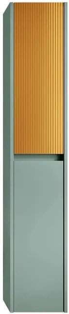 Colonna per mobile bagno Niwa 2 ante P 27 x L 30 x H 160 cm laccato opaco verde timo con vetro senape cannettato
