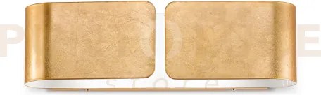 Clip applique in metallo color oro 2 luci attacco e27 biemissione