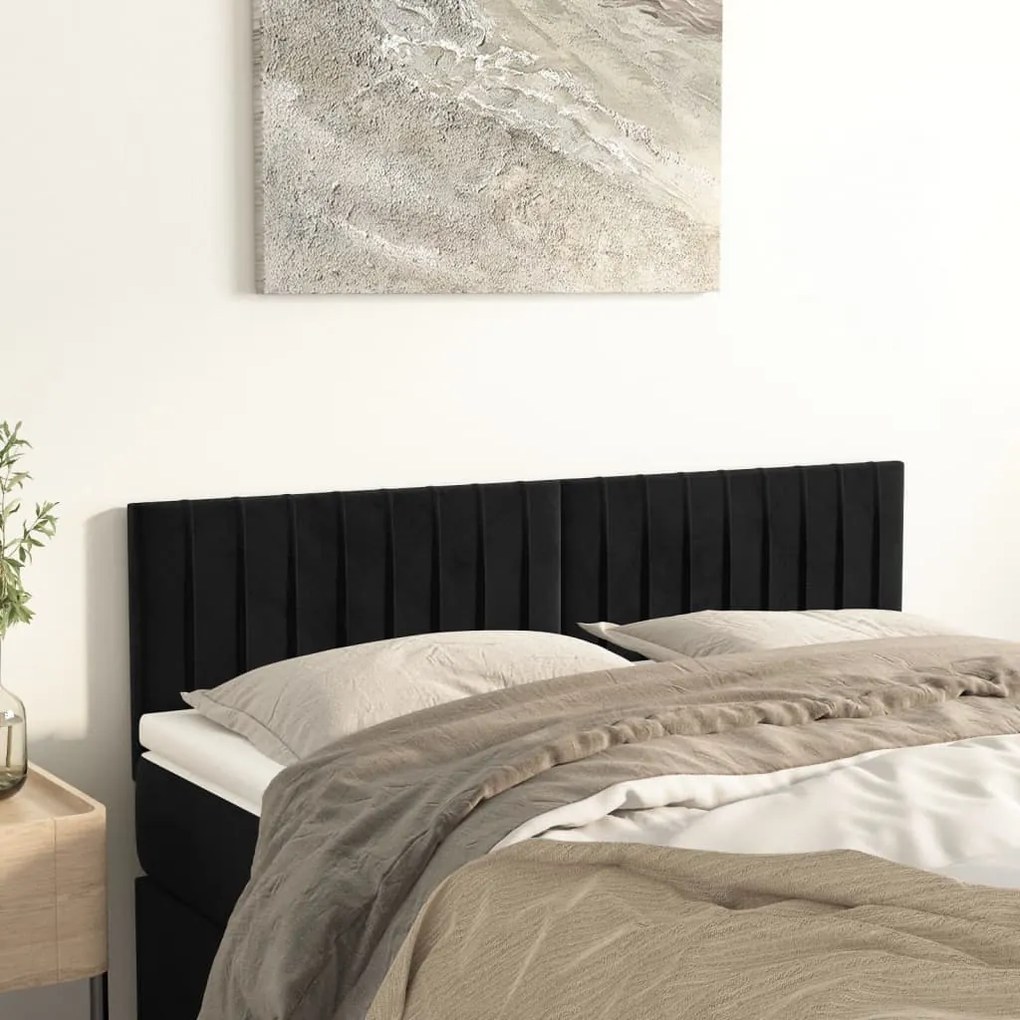 Testiere 2 Pz Nere 72x5x78/88 Cm İn Velluto /