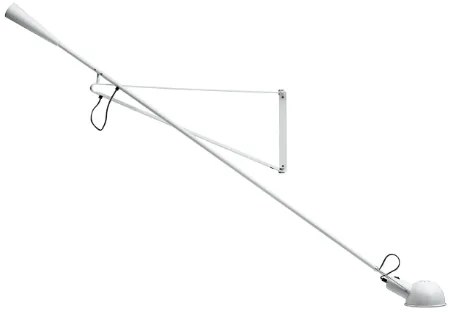 Flos 265 Lampada da parete 85 cm a luce diretta con riflettore orientabile in acciaio bianco