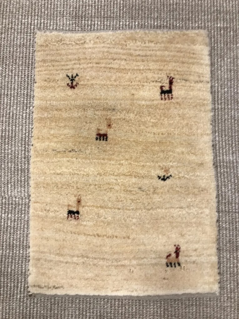 Gabbeh Tappeto persiano 60x40 Beige (Iran) Annodato A Mano