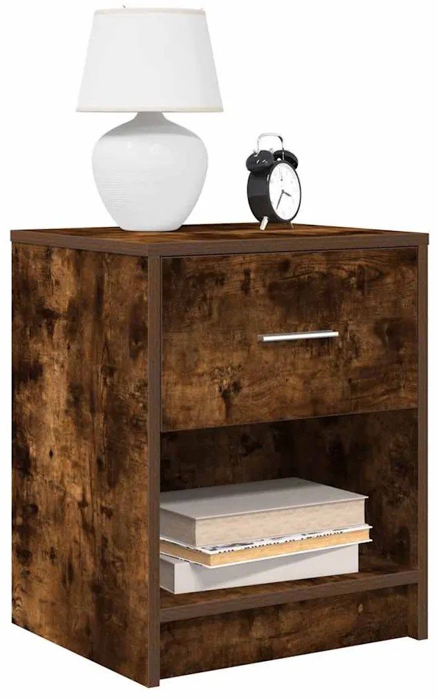 Comodino Con Cassetto Rovere Fumo 40x34x50 Cm /