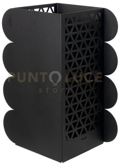 Porta ombrelli piper nero in ferro 34x21x55hcm