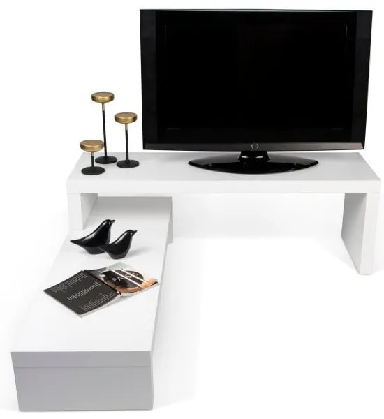 Tavolo TV Bianco Variabile Noce Cliff - TemaHome