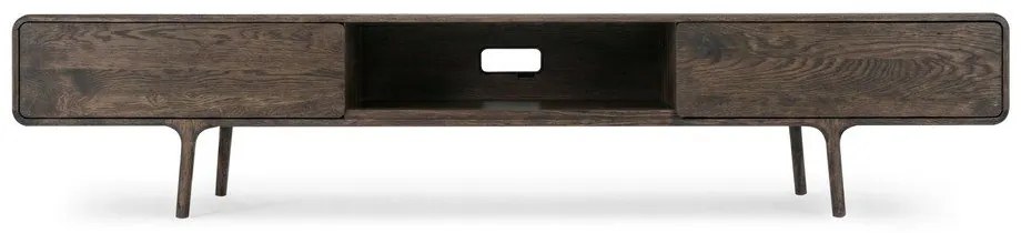 Mobile TV marrone in rovere massiccio 220x45x45 cm Fawn – Gazzda