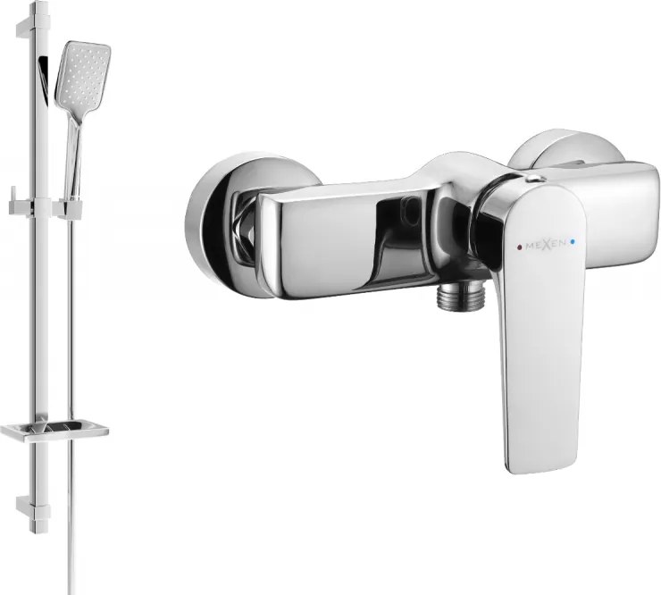Mexen Lynx DQ62 rubinetteria per doccia con set doccia, cromo - 74594DQ62-00