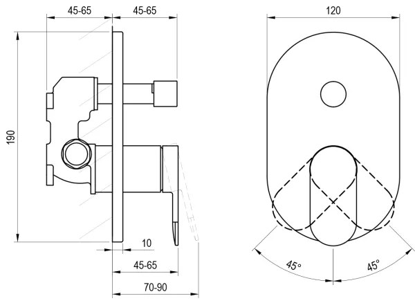 Ravak X070454 - Miscelatore doccia da incasso CHROME, cromo lucido