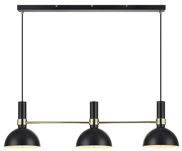 Markslöjd - Larry 3 Lampada a Sospensione Black/Brushed Brass Markslöjd