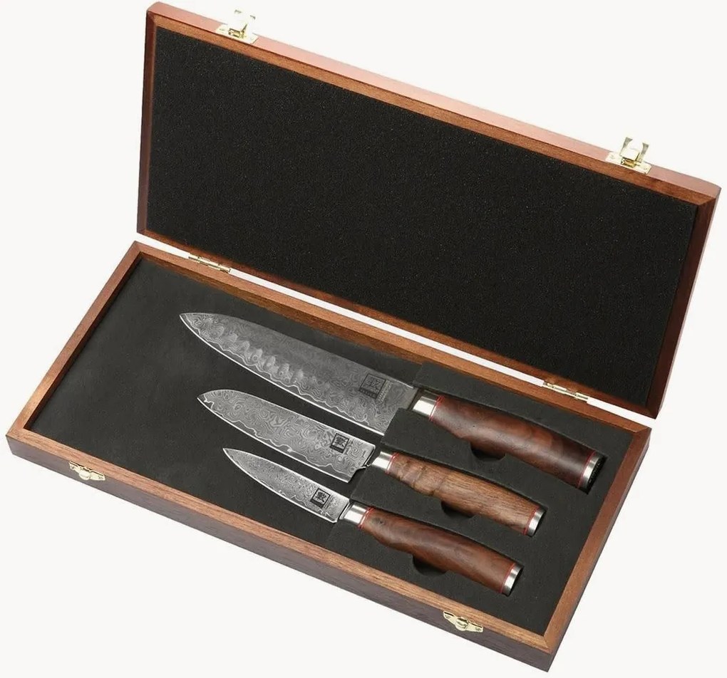 Set 3 coltelli da cucina in damasco Zayiko Kurumi