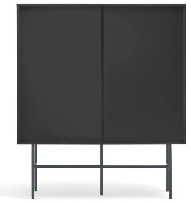 Cassettiera alta nero-antracite con ante scorrevoli 120x140 cm Nube - Teulat