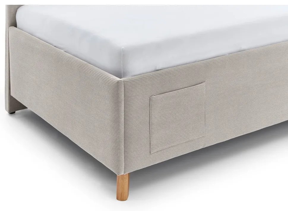 Letto da bambini con sponde beige imbottito con contenitore con rete inclusa 140x200 cm Cool – Meise Möbel
