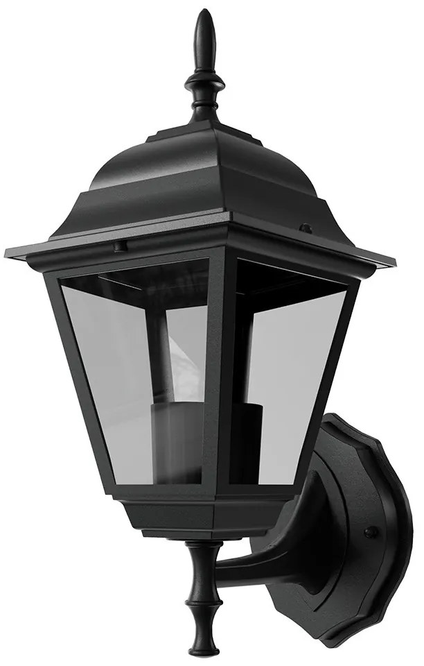 Applique Lanterna da Esterno E27 IP54 Nera - Serie ALFIERI 1A