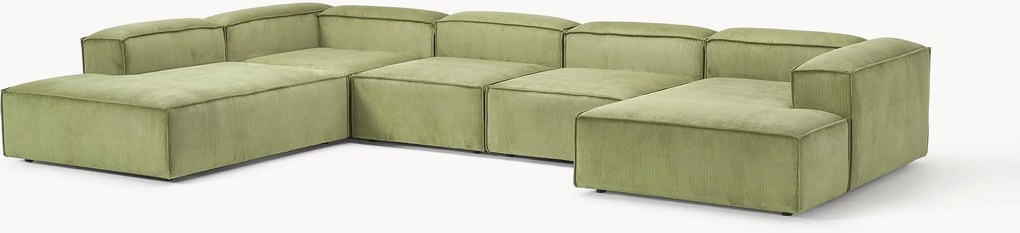 Divano XL componibile in velluto a coste Lennon